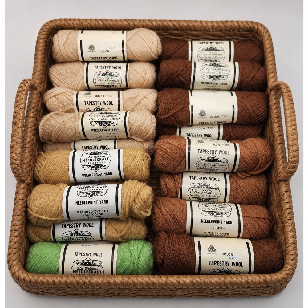 Vintage Elsa Williams Tapestry Wool Yarn Lot 28 Skeins Needlepoint Crewel New